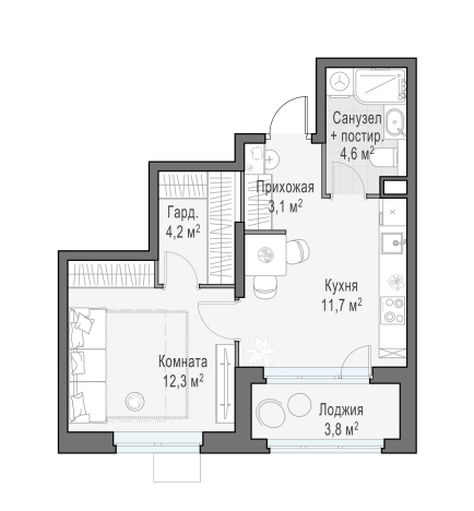 Купить квартиру в ЖК Новое Медведково в Мытищах. Вариант № 121805, 0, площадь -  квм, цена 9690000 рублей