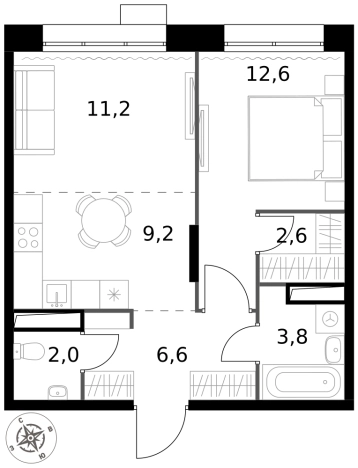 Купить двухкомнатную квартиру у метро Саларьево в Москве. Вариант № 9693222, 0, площадь -  квм, цена 19281600 рублей