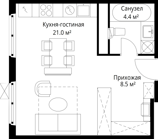 Купить Студию в районе Расторгуево в Видном. Вариант № 8549401, 0, площадь - квм, цена 8376961 рублей