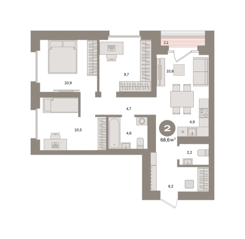 Купить двухкомнатную квартиру в новостройках в ЖК Метроном в Москве. Вариант № 125780, 0, площадь -  квм, цена 23660000 рублей