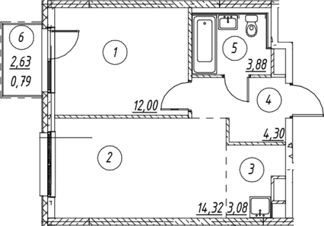 Купить двухкомнатную квартиру на вторичке на улице Оборонная в Мурине. Вариант № 7253230, 0, площадь -  квм, цена 7916614 рублей
