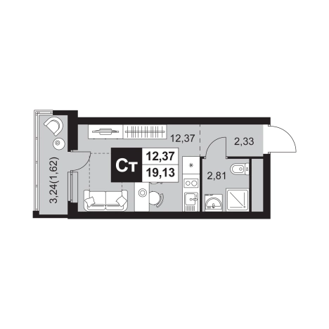 Купить Студию в Пензенской области. Вариант № 9290417, 0, площадь - квм, цена 2609332 рублей