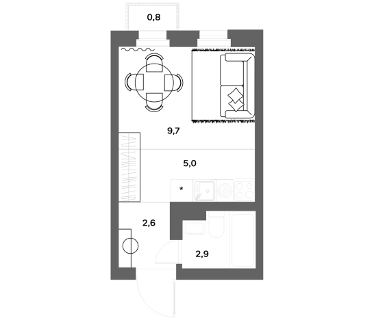 Купить Студию в новостройках у метро Девяткино в Ленинградской области. Вариант № 7830174, 0, площадь - квм, цена 4080000 рублей