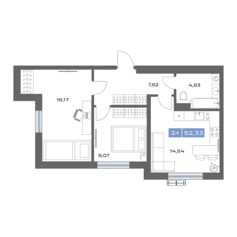 Купить двухкомнатную квартиру в новостройках в ЖК "Ритм" в Тобольске. Вариант № 3348379, 0, площадь -  квм, цена 6500000 рублей