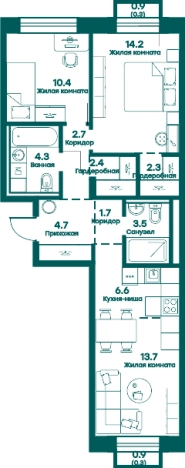 Купить трехкомнатную квартиру в Одинцове. Вариант № 145190, 0, площадь -  квм, цена 13229593 рублей
