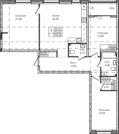 Купить четырехкомнатную квартиру у метро Беговая в Санкт-Петербурге. Вариант № 6862783, 0, площадь -  квм, цена 27170000 рублей