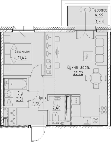Купить двухкомнатную квартиру в районе Приморский в Санкт-Петербурге. Вариант № 7852098, 0, площадь -  квм, цена 28928640 рублей