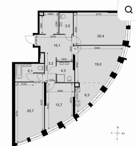 Купить квартиру в Москве. Вариант № 10410101, 17, площадь -  квм, цена 79000000 рублей