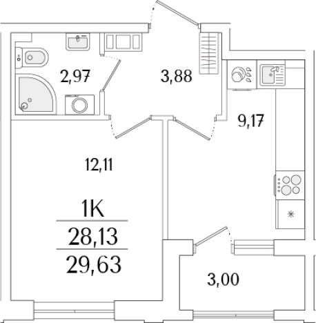 Купить однокомнатную квартиру у метро Бухарестская в Санкт-Петербурге. Вариант № 6258303, 0, площадь -  квм, цена 11567197 рублей
