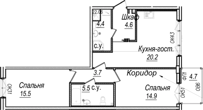 Купить трехкомнатную квартиру на улице набережная реки Карповки в Санкт-Петербурге. Вариант № 66504, 0, площадь -  квм, цена 46023428 рублей
