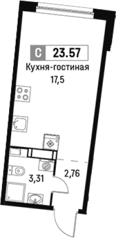 Купить Студию в ЖК Авиатор в Мурине. Вариант № 6212063, 0, площадь -  квм, цена 3997881 рублей