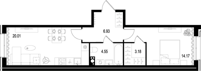 Купить квартиру в новостройках в ЖК Остров первых в Санкт-Петербурге. Вариант № 7260691, 0, площадь -  квм, цена 20796072 рублей
