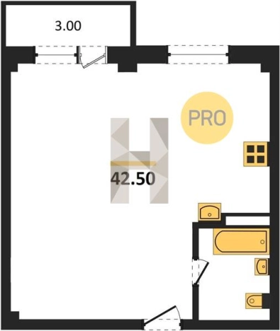 Купить однокомнатную квартиру в Приморском крае. Вариант № 72987, 0, площадь -  квм, цена 4462500 рублей