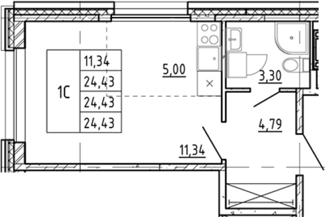 Купить квартиру в ЖК Полис Новоселье в Ленинградской области. Вариант № 7268105, 0, площадь -  квм, цена 5325888 рублей