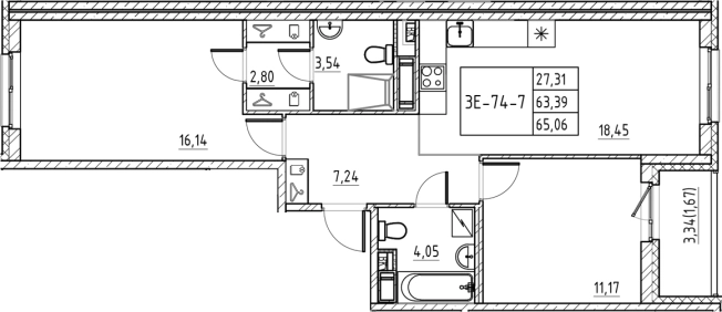 Купить квартиру в ЖК Энфилд в Ленинградской области. Вариант № 7830517, 0, площадь -  квм, цена 11213091 рублей