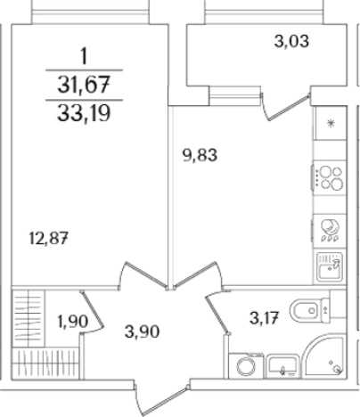 Купить однокомнатную квартиру в ЖК Аурум в Санкт-Петербурге. Вариант № 6233680, 0, площадь -  квм, цена 11602025 рублей