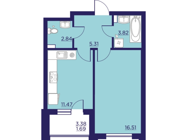 Купить однокомнатную квартиру в ЖК Городские Сады в Воронеже. Вариант № 103229, 0, площадь -  квм, цена 6329280 рублей