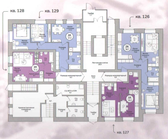 . Вариант № 99158, 0, площадь - 57.2 квм, цена 5214000 рублей