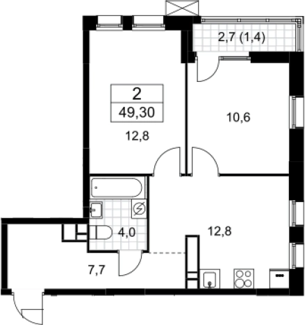 Купить двухкомнатную квартиру в ЖК Дзен-кварталы в Москве. Вариант № 80194, 0, площадь -  квм, цена 13351279 рублей