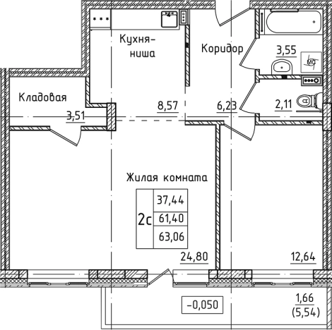 Купить двухкомнатную квартиру у метро Шереметьевская в Лобне. Вариант № 128673, 0, площадь -  квм, цена 8591862 рублей