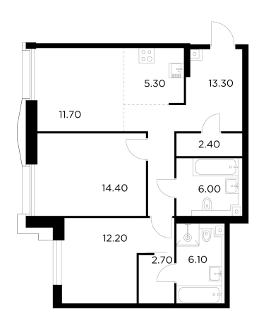 Купить квартиру в ЖК INJOY в Москве. Вариант № 9104488, 1, площадь - квм, цена 32970100 рублей