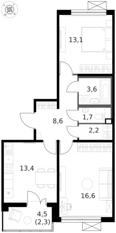 Купить квартиру на улице Ленинградское шоссе в Москве. Вариант № 9815319, 0, площадь -  квм, цена 21938220 рублей