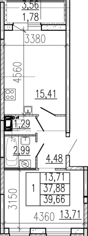 Купить однокомнатную квартиру в ЖК Высота в Ленинградской области. Вариант № 9095603, 0, площадь -  квм, цена 5597400 рублей