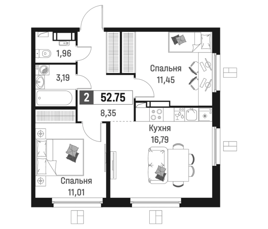 Купить трехкомнатную квартиру у метро Девяткино в Мурине. Вариант № 6867283, 0, площадь -  квм, цена 10024465 рублей