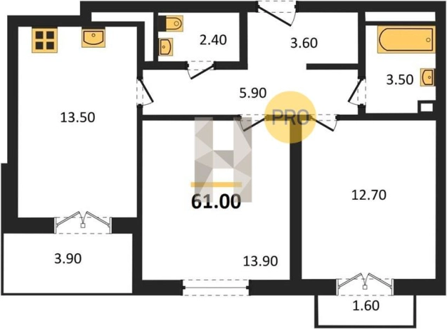 Купить двухкомнатную квартиру в новостройках в ЖК Новый Город в Ижевске. Вариант № 73102, 0, площадь -  квм, цена 5675871 рублей
