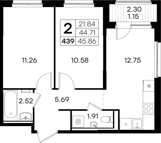 Купить квартиру в ЖК GloraX Новинки в Нижегородской области. Вариант № 137886, 0, площадь -  квм, цена 7209999 рублей