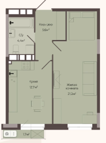 . Вариант № 118928, 0, площадь - 44.4 квм, цена 7592400 рублей