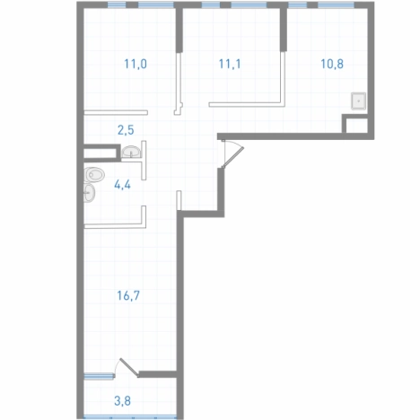 . Вариант № 277068, 0, площадь - 69.6 квм, цена 12699680 рублей