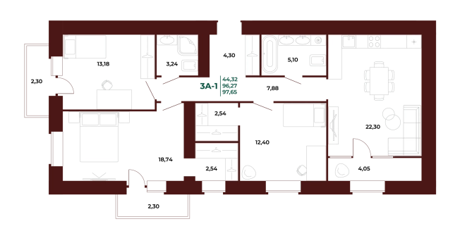 Купить трехкомнатную квартиру в новостройках на улице проспект Строителей в Пензе. Вариант № 418674, 0, площадь -  квм, цена 11901560 рублей
