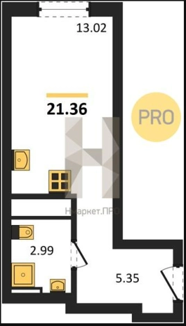 Купить Студию в районе Коминтерновский в Воронеже. Вариант № 2889623, 0, площадь - квм, цена 2939136 рублей