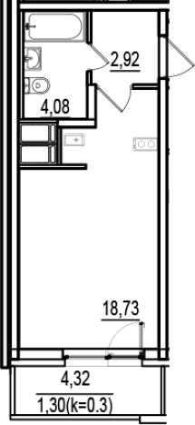 Купить Студию на улице Тельмана в Санкт-Петербурге. Вариант № 6643191, 0, площадь -  квм, цена 7176465 рублей