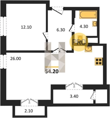 Купить однокомнатную квартиру в Микрорайоне 2-й, Северо-Западный жилой район в Ижевске. Вариант № 69814, 0, площадь -  квм, цена 5795989 рублей