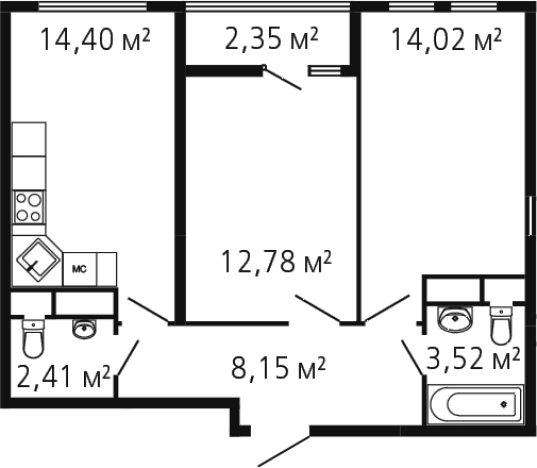 Купить двухкомнатную квартиру в ЖК Миниполис Рафинад в Химках. Вариант № 142928, 0, площадь - квм, цена 11804957 рублей