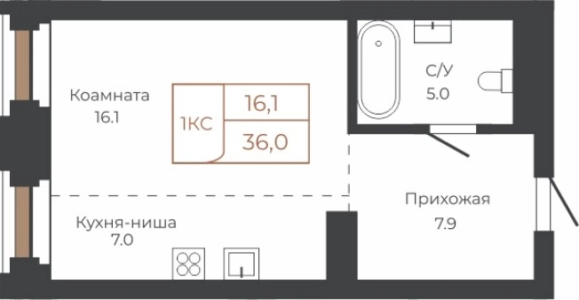 Купить Студию на улице Барханная в Новосибирской области. Вариант № 6841086, 0, площадь -  квм, цена 9988200 рублей