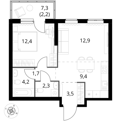 Купить двухкомнатную квартиру у метро Щелковская в Москве. Вариант № 3570661, 0, площадь -  квм, цена 23376600 рублей