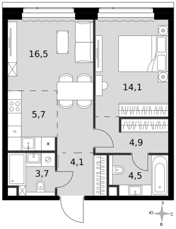 Купить двухкомнатную квартиру в районе Хорошёвский в Москве. Вариант № 9465812, 0, площадь -  квм, цена 39983225 рублей