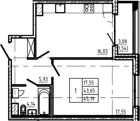 Купить однокомнатную квартиру на улице 7-я линия Васильевского острова в Санкт-Петербурге. Вариант № 7598252, 0, площадь -  квм, цена 21709683 рублей