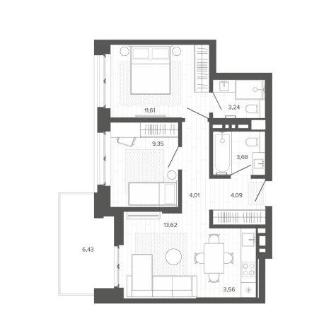 Купить трехкомнатную квартиру в Барнауле. Вариант № 2521141, 0, площадь -  квм, цена 10254000 рублей