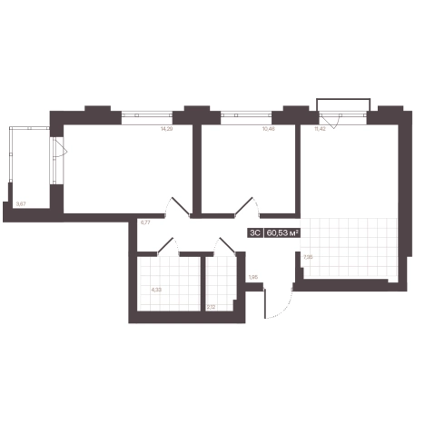 Купить квартиру в новостройках в районе Центральный в Кемерове. Вариант № 170840, 1, площадь -  квм, цена 9995622 рублей