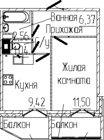 Купить однокомнатную квартиру на вторичке на улице Верная в Сертолове. Вариант № 6057024, 0, площадь -  квм, цена 6626859 рублей