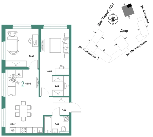 Купить двухкомнатную квартиру в новостройках в Мытищах. Вариант № 10440424, 0, площадь -  квм, цена 28120000 рублей