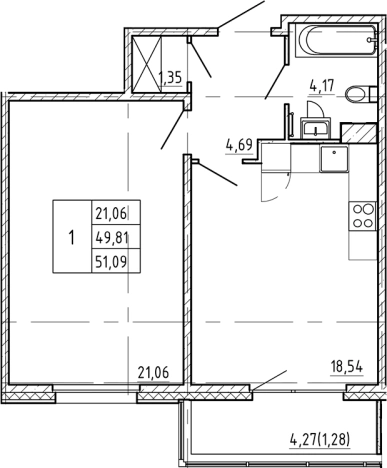 Купить однокомнатную квартиру на улице 7-я линия Васильевского острова в Санкт-Петербурге. Вариант № 7598389, 0, площадь -  квм, цена 21719130 рублей