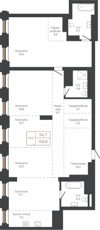 Купить Студию в Барнауле. Вариант № 6841564, 0, площадь -  квм, цена 49077960 рублей