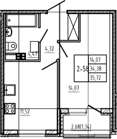 Купить однокомнатную квартиру в новостройках в Сертолове. Вариант № 6963731, 0, площадь -  квм, цена 6608200 рублей
