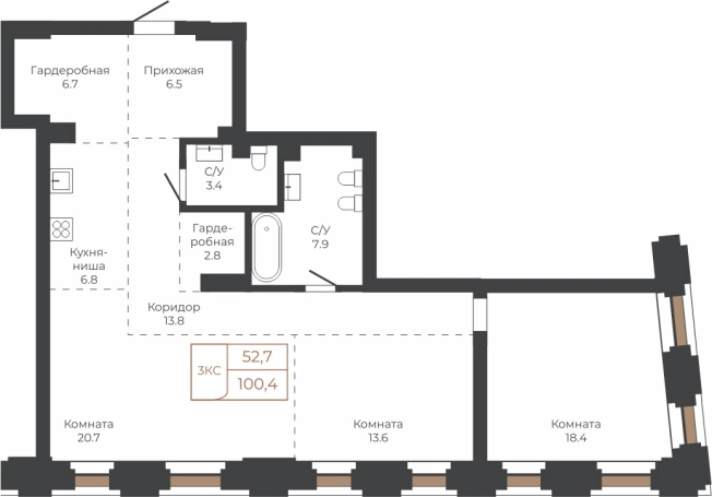 Купить квартиру в Барнауле. Вариант № 6841451, 0, площадь -  квм, цена 22731576 рублей