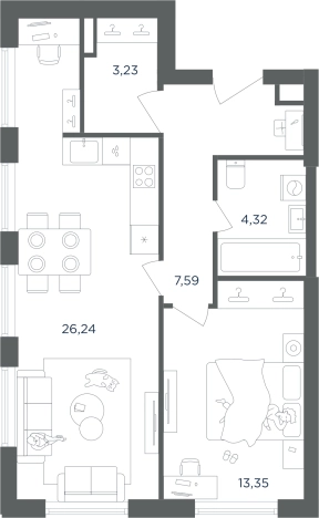 Купить квартиру в районе Печатники в Москве. Вариант № 7645584, 0, площадь -  квм, цена 23501062 рублей